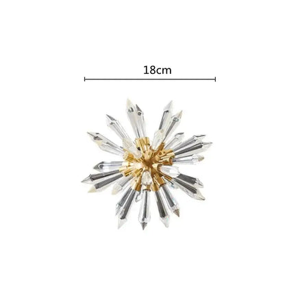 Modern gold crystal ball acanthosphere home decoration with 18cm starburst chandelier featuring clear crystal prisms