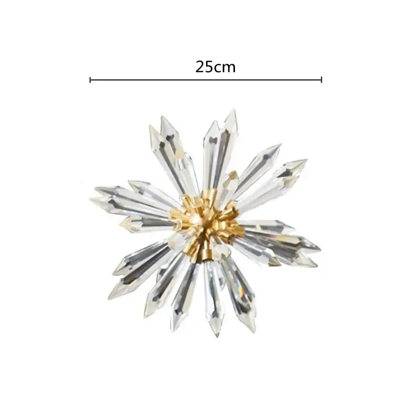 Clear crystal starburst ornament with gold-toned center for modern home decoration decorbites crystal ball acanthosphere