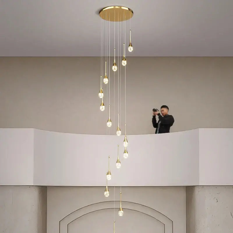 Modern gold crystal bubble chandelier with teardrop pendant lights from decorbites crystal bubble for dining room decor