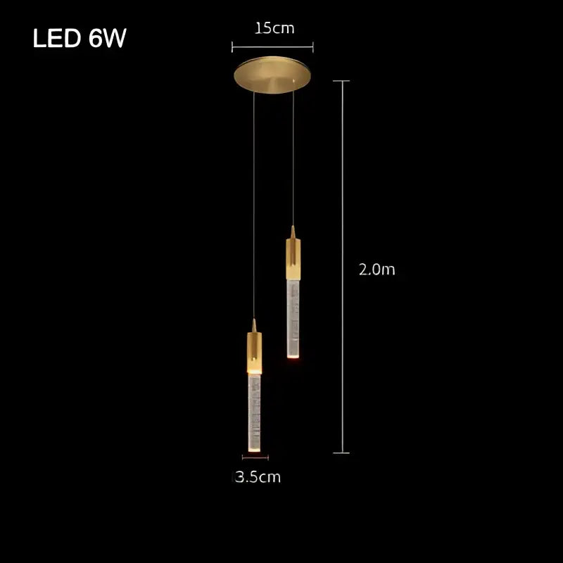 Modern gold crystal bubble pendant chandelier with three crystal-encrusted glass rods for dining room decorbites crystal bubble