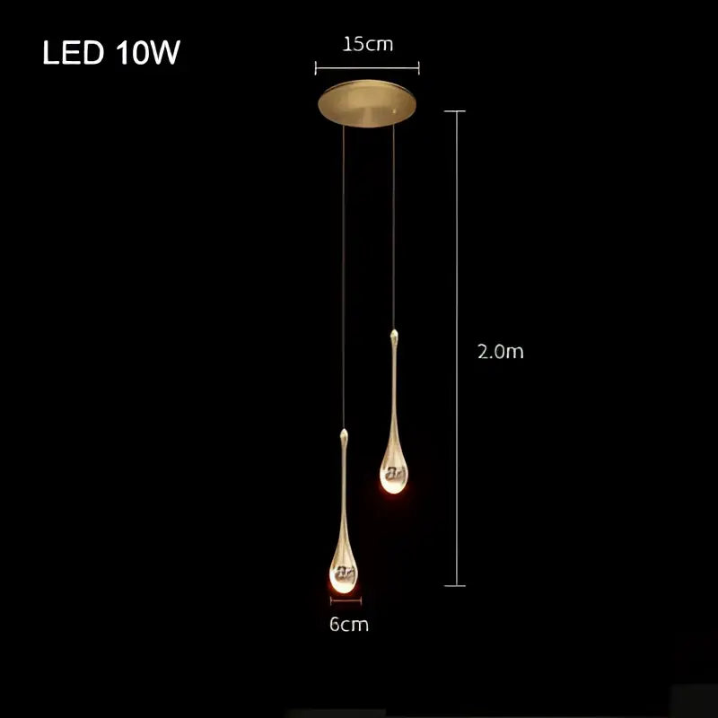 Modern gold decorbites crystal bubble pendant chandelier with three teardrop led lights for dining room decor