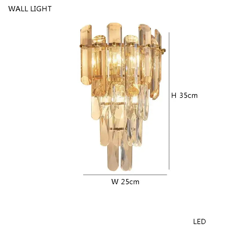 Modern gold crystal ceiling chandelier with tiered cascading glass tubes for elegant living room decorbites crystal ceiling lighting