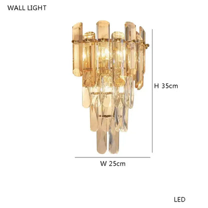 Modern gold crystal ceiling chandelier with tiered cascading glass tubes for elegant living room decorbites crystal ceiling lighting