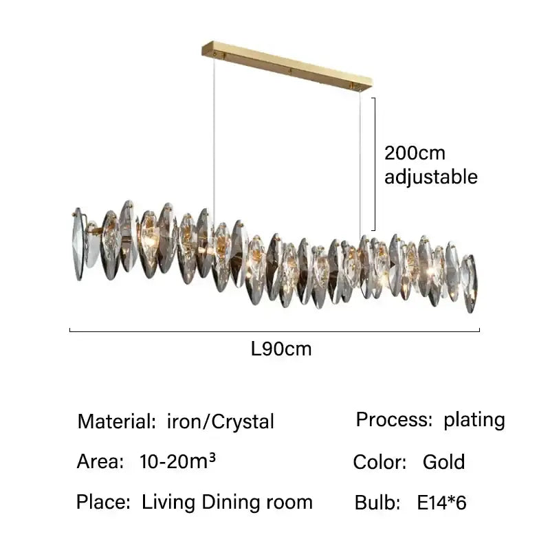 Modern gold crystal ceiling chandelier with gold-plated iron and faceted crystals for elegant living room decorbites crystal ceiling