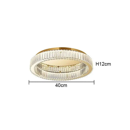 Modern gold crystal circle chandelier with two concentric rings of faceted crystals for living room decorbites crystal circle