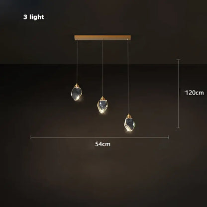 Modern gold crystal copper round chandelier with three hanging crystal pendants for dining room decorbites crystal copper