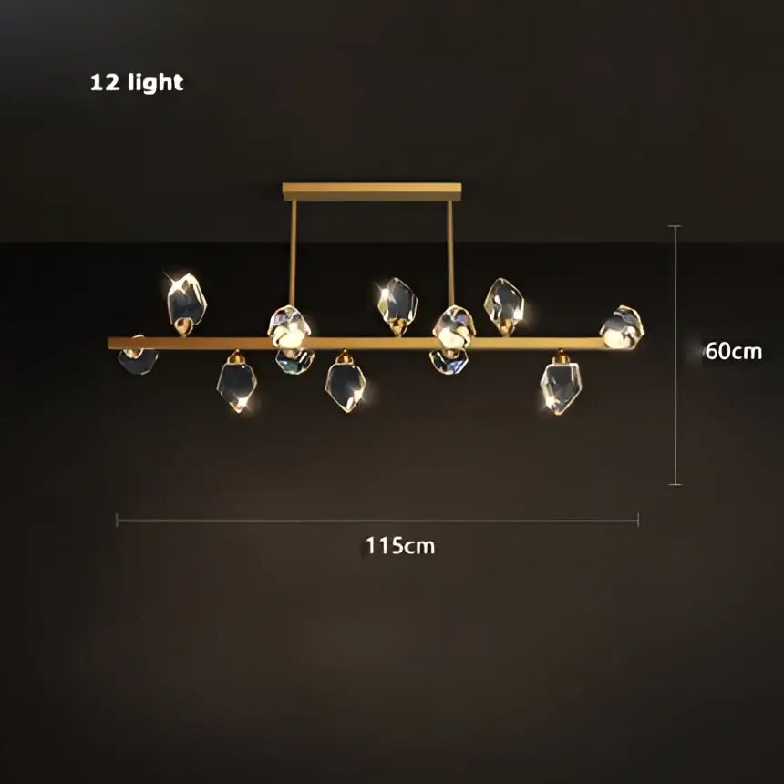 Modern gold crystal copper round chandelier with twelve faceted crystal pendants for dining room decorbites crystal copper design