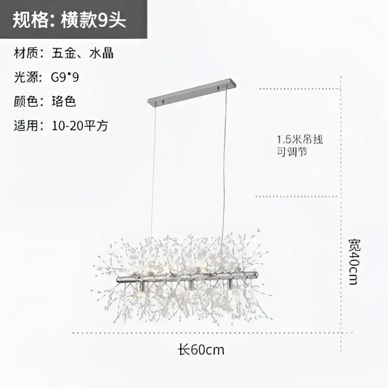 Modern gold crystal dandelion pendant light with a sleek metallic frame and crystal droplets for dining room decorbites pendant lights