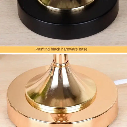 Modern gold crystal desk lamp with gold-finished metal base and black-painted hardware for bedroom decorbites crystal desk use