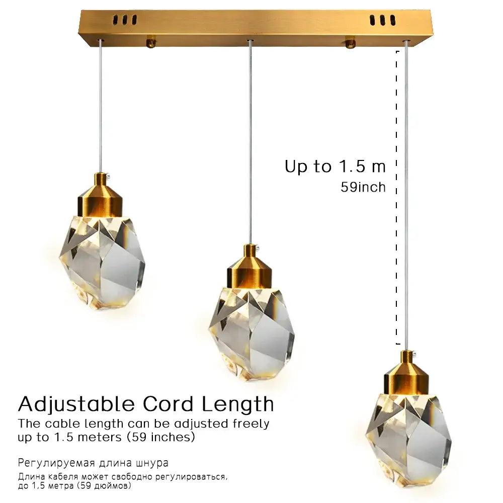 Gold-toned crystal dining chandeliers with faceted clear decorbites k9 crystal globes for bedroom and bar room decor