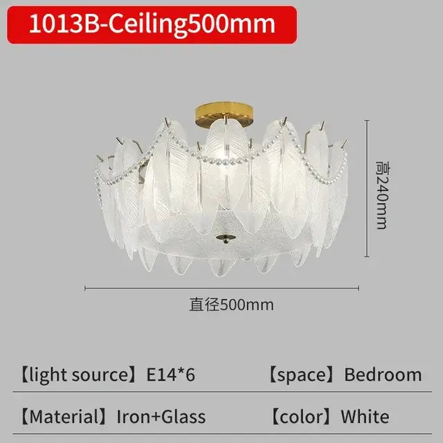 Modern gold crystal feather chandelier with white glass feathers and gold-toned iron mount for living room decorbites crystal feather