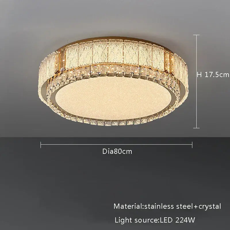Modern gold crystal glass ceiling light fixture with a gold stainless steel frame and led 224w bulb for living room decorbites crystal glass light fixture