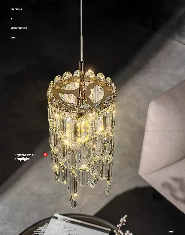 Modern gold crystal headboard chandelier with cascading faceted glass prisms and warm led lighting decorbites crystal headboard
