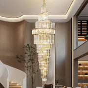 Modern gold crystal hollow chandelier with clear prisms and gold accents for living room decorbites crystal hollow design