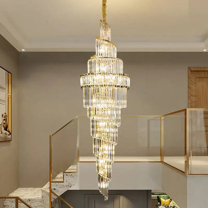 Modern gold crystal hollow chandelier with clear prisms and gold accents for living room decorbites crystal hollow design