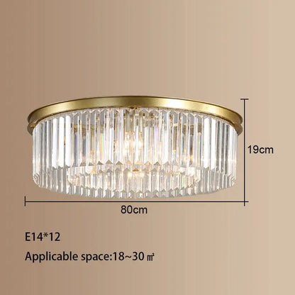 Modern gold crystal led ceiling chandelier with a metal frame and concentric crystal rods for living room decorbites crystal led