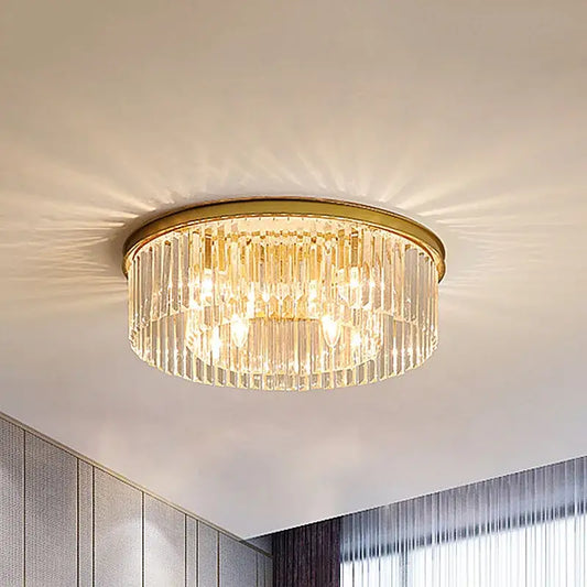 Modern gold crystal led ceiling chandelier with clear crystal rods and gold metal frame for living room decorbites ceiling chandelier