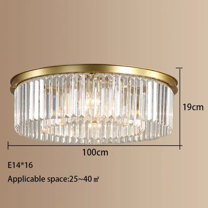Modern gold crystal led ceiling chandelier with clear vertical prisms for elegant living room lighting decorbites ceiling chandelier