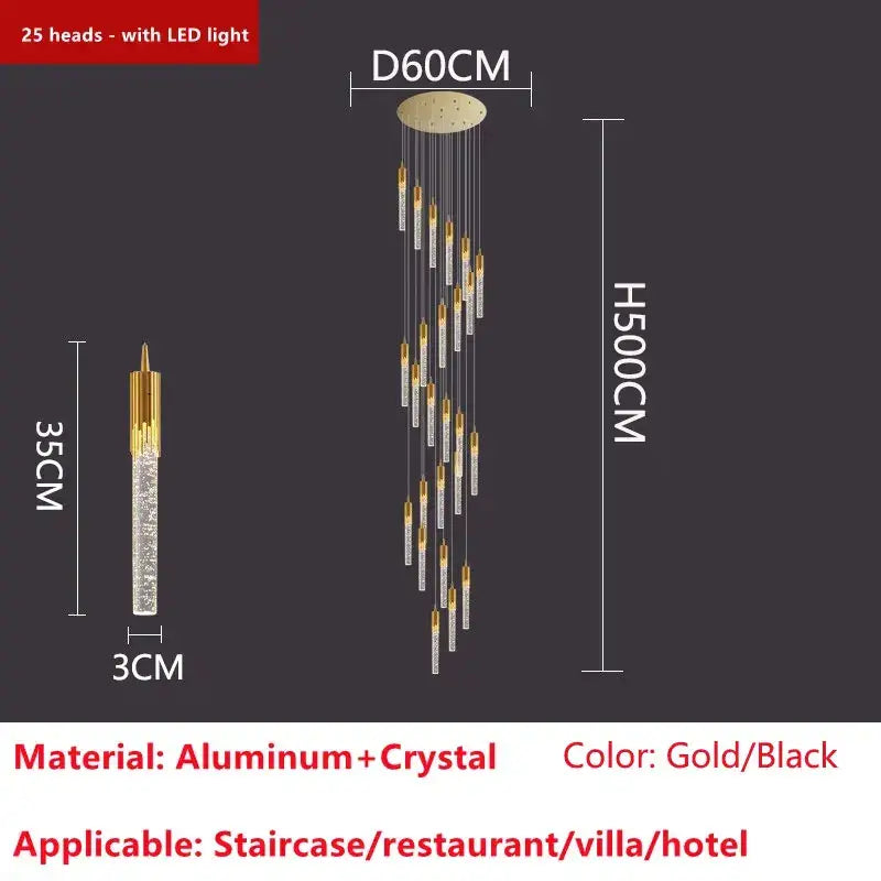 Modern gold crystal led ceiling chandelier with 25 crystal encrusted heads on aluminum mount for luxury decorbites crystal led decor