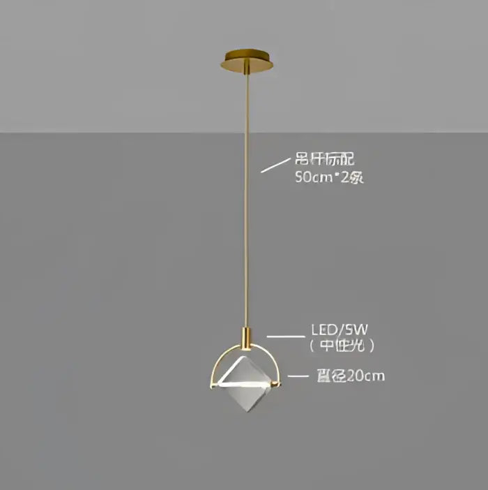 Modern gold crystal led ceiling lamp featuring a sleek pendant light with a clear crystal led diffuser by decorbites