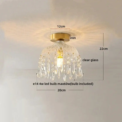 Modern chandelier ceiling light with gold iron base and dangling crystal droplets by decorbites crystal led