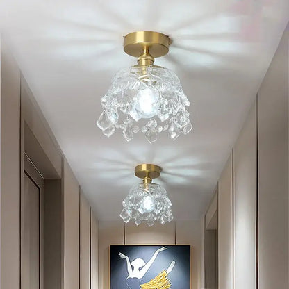 Modern chandelier ceiling light with gold finish and clear faceted glass decorbites crystal led for living room decor