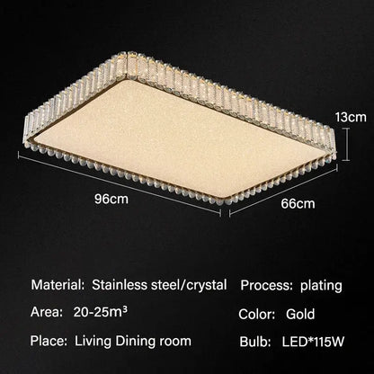 Modern gold crystal led ceiling light featuring a gold-plated frame and sparkling crystal border for stylish decorbites ceiling lights