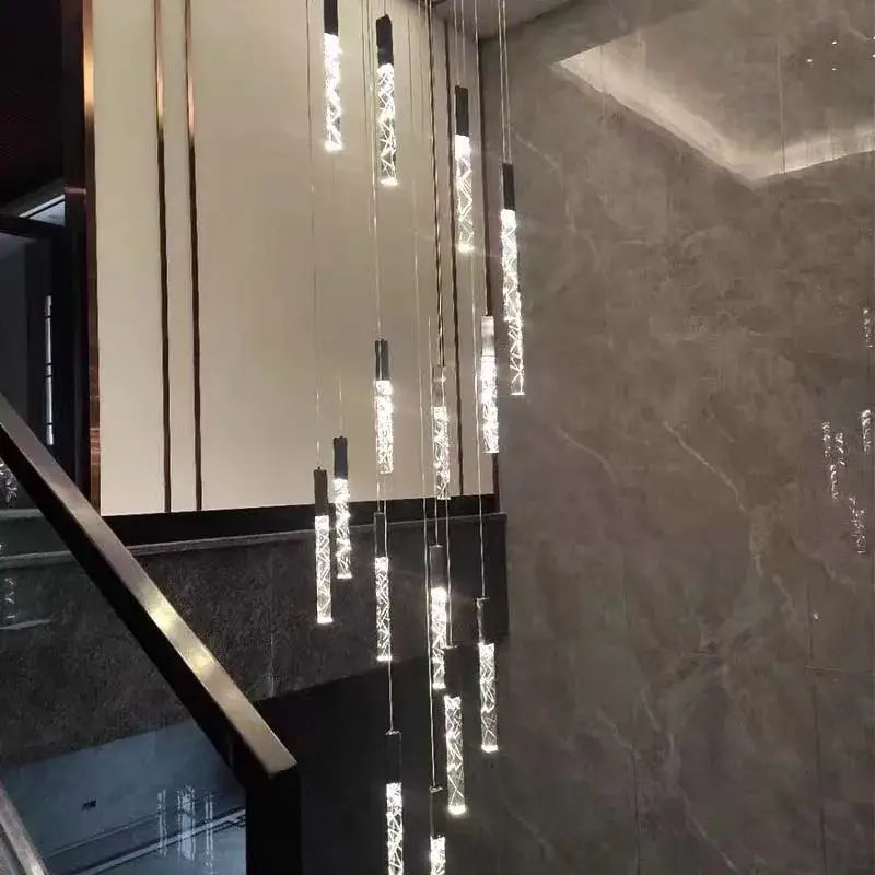 Modern gold crystal led chandelier pendant light with sleek black caps and intricate patterns for decorbites crystal led decor