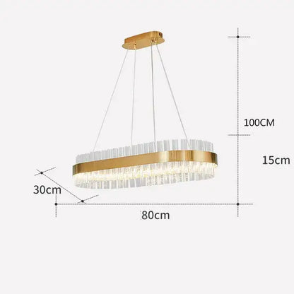 Modern gold crystal led circle pendant chandelier with clear crystal rods and sleek metallic frame for living room decorbites crystal led
