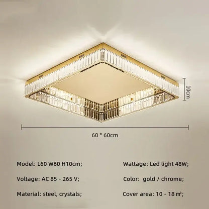 Modern gold crystal led dimmable ceiling lights with chrome and crystal accents for living room decorbites ceiling lights