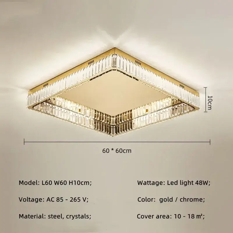 Modern gold crystal led dimmable ceiling lights with chrome and crystal accents for living room decorbites ceiling lights