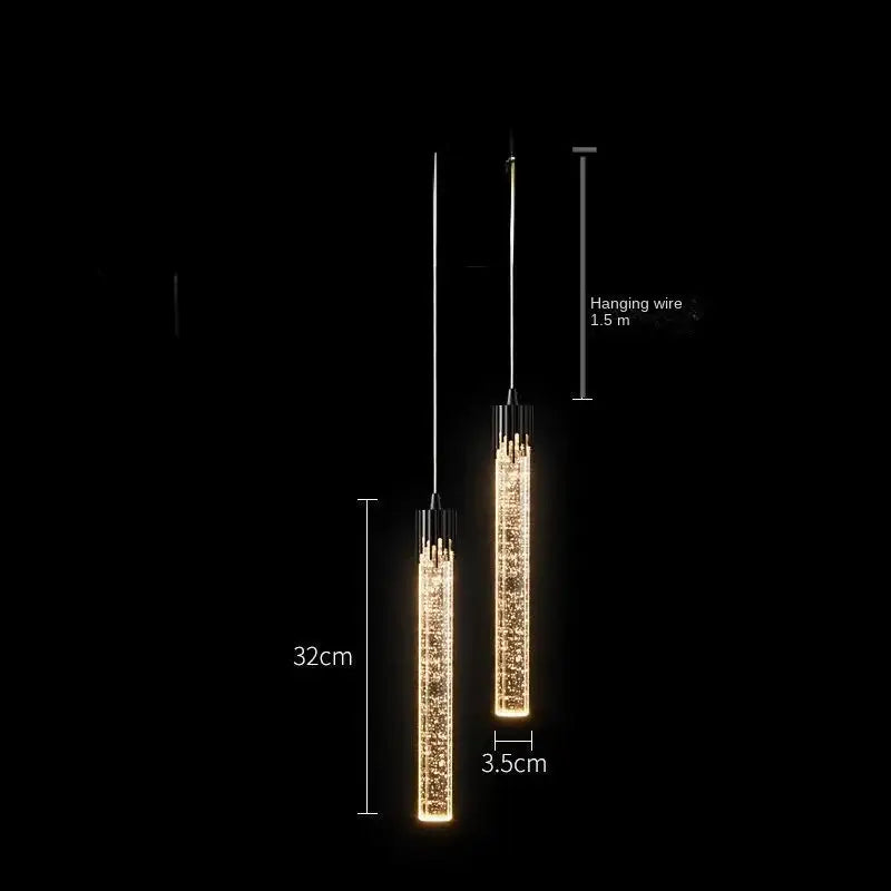 Modern gold crystal led pendant light with warm golden glow and sparkling crystal led pendant interior for living room decorbites