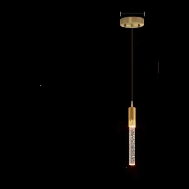 Modern gold crystal led pendant light with cylindrical glass body filled with sparkling crystals for living room decorbites crystal led pendant