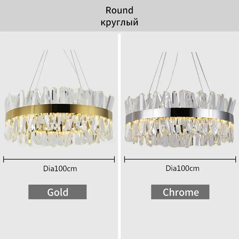 Modern gold crystal led pendant light with clear crystal shards on a gold metallic ring for elegant decorbites crystal led decor