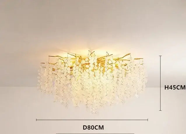 Modern gold crystal money tree chandelier with cascading clear crystal droplets for elegant living room decorbites crystal money decor