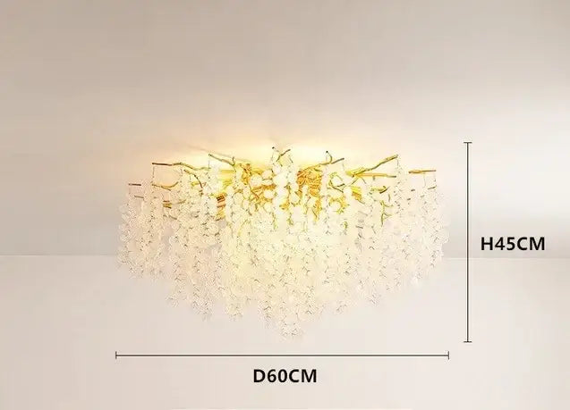Modern gold crystal money tree chandelier with cascading clear crystal droplets and a branching metal frame for living room decorbites crystal money lighting