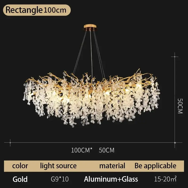 Modern gold crystal money tree chandelier with delicate branch design and clear glass crystals for living room decorbites crystal money