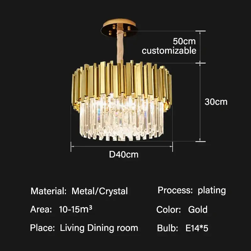 Modern gold crystal oval ceiling chandelier with gold-plated metal bars and hanging clear crystals for living room decorbites crystal oval