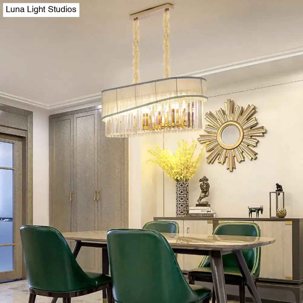Elegant modern gold crystal pendant light fixture with metallic frame and warm lighting for dining room 220v-240v 110v-120v pendant light