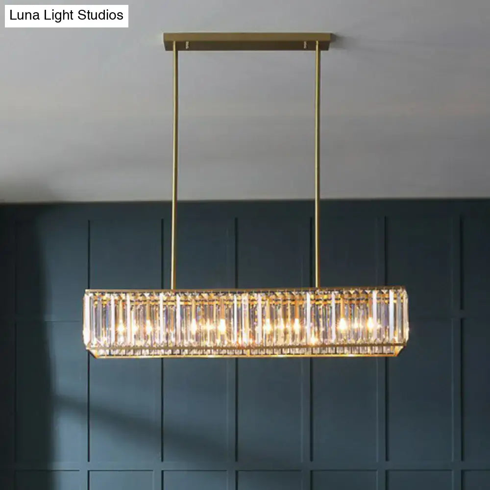 DecorBites™ modern style gold crystal light fixture with tri-prism clear crystals for 110v-120v ceiling installation