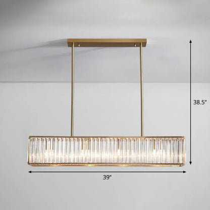 DecorBites™ modern style gold crystal light fixture with vertical rods for 110v-120v ceiling installation