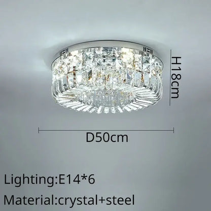 Modern gold crystal ring led ceiling lamp with a chrome steel frame and clear faceted crystals for elegant decorbites decor
