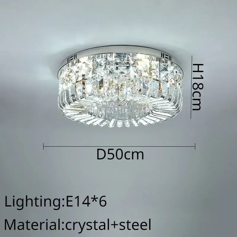 Modern gold crystal ring led ceiling lamp with a chrome steel frame and clear faceted crystals for elegant decorbites decor
