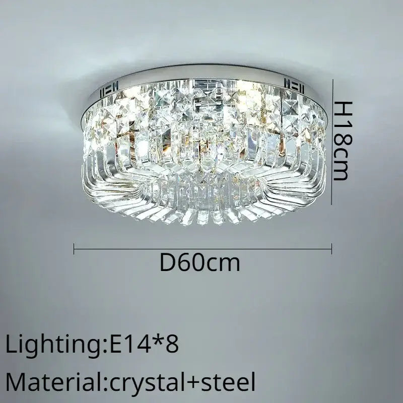 Modern gold crystal ring led ceiling lamp with chrome steel frame and faceted prisms for living room decorbites crystal ring