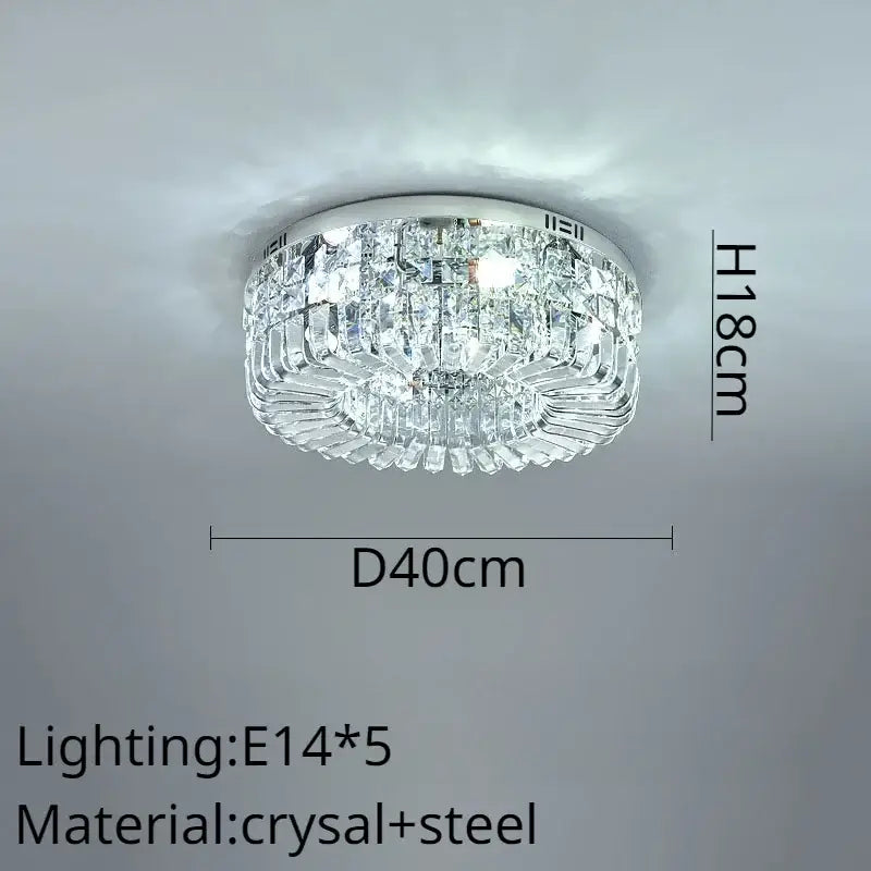 Modern gold crystal ring led ceiling lamp with chrome steel frame and cascading clear faceted crystals for decorbites crystal ring decor