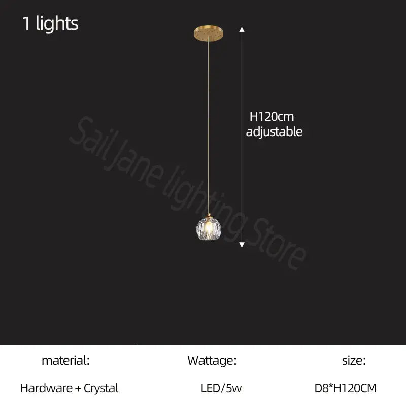 Modern gold crystal stair football shaped chandelier stairwell light with delicate gold-toned pendant and faceted crystal globe
