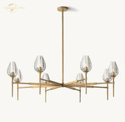 Modern gold crystal tulip chandelier pendant light with clear glass shades and geometric frame for dining room decorbites crystal tulip