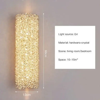 Modern gold crystal wall lights sconce featuring dense sparkling gold-toned crystals for bedroom night light decorbites crystal wall decor