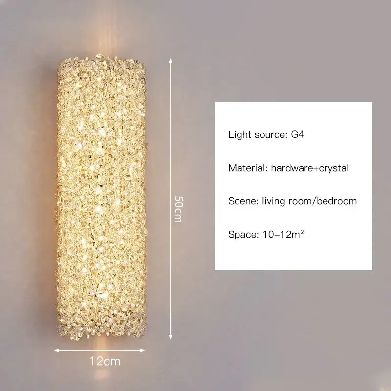 Modern gold crystal wall lights sconce with shimmering textured surface ideal as decorbites crystal wall bedroom light