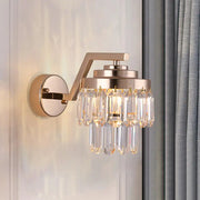 Modern gold crystal wall sconce with cascading prisms led lighting fixture compatible with 220v-240v and 110v-120v
